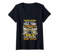 Femme Titre du Poste Comptes fournisseurs Funny Accounts Payable Assistant T-Shirt avec Col en V