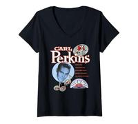 Femme Titres de Chanson de l'album de Danse Carl Perkins T-Shirt avec Col en V