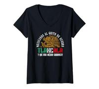 Femme Tlaxcala Mexico Souvenir Mexicanos Al Grito De Guerra T-Shirt avec Col en V