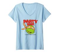 Femme TMNT Heroes Demi-Coquille Raphael Party Dude Pose Tortues années 80 T-Shirt avec Col en V