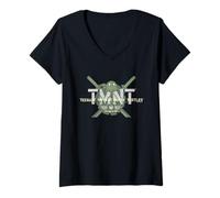 Femme TMNT Heroes Half Shell Retro Action Mutated 1984 Tortues T-Shirt avec Col en V