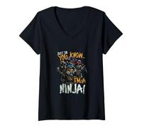 Femme TMNT Juste pour Que tu saches Que Je suis Un Ninja T-Shirt avec Col en V