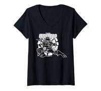 Femme TMNT Leonardo Lead Pochoir Ninja Hero Graffiti Pose Classique T-Shirt avec Col en V