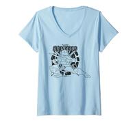 Femme TMNT Leonardo Lead Pochoir Ninja Hero Graffiti Pose Classique T-Shirt avec Col en V