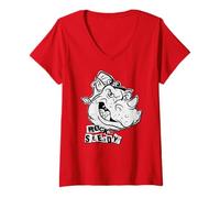 Femme TMNT Rock Steady Sketch Punk Letters 90's Cartoon T-Shirt avec Col en V