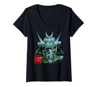 Femme TMNT Teenage Mutant Ninja Turtles Comic Street Shredder Pose T-Shirt avec Col en V