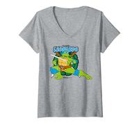 Femme TMNT Teenage Mutant Ninja Turtles Leonardo Leo Laisse Classique T-Shirt avec Col en V