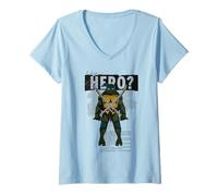 Femme TMNT Teenage Mutant Ninja Turtles New York Hero Pose Classique T-Shirt avec Col en V