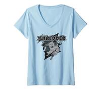 Femme TMNT Teenage Mutant Ninja Turtles Shredder, Dessin animé Classique T-Shirt avec Col en V