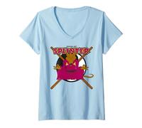 Femme TMNT Tortues Ninja Splinter Radical Retro Rat T-Shirt avec Col en V