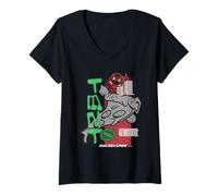 Femme TMNT Turtle Power Pelle à pizza Supreme Epic Ninja Power T-Shirt avec Col en V