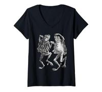Femme Toads Dancing on The Sabbath Dictionnaire Art Infernal T-Shirt avec Col en V