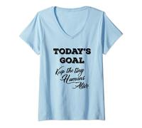 Femme Todays Goal Protect the Tiny Humans, Funny New Mom/Mother T-Shirt avec Col en V