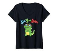 Femme Toddler Boy Funny Animal Lover, Kids See You Later Alligator T-Shirt avec Col en V