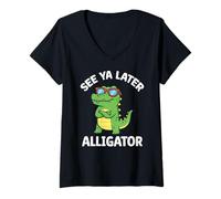 Femme Toddler Boy Funny Animal Lover, Kids See You Later Alligator T-Shirt avec Col en V