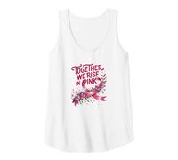 Femme Together We Rise in Pink Shirt - Sensibilisation au Cancer du Sein Débardeur
