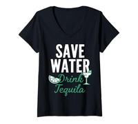 Femme Toi et la Tequila, tu me Fais Boire Un Verre complètement drôle T-Shirt avec Col en V