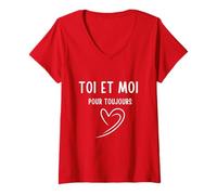 Femme Toi et Moi pour Toujours T-Shirt avec Col en V
