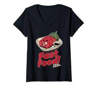 Femme Tokyo Japan Steak de bœuf Kobe Wagu Food Treat Friends Classic T-Shirt avec Col en V