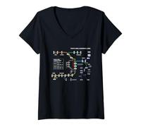 Femme Tokyo Japan Train Suburban Line Railway - Carte d'itinéraire souvenir T-Shirt avec Col en V