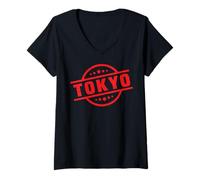 Femme Tokyo Logo #2 Étiqueter Fuji Nippon Kyoto Japon Souvenir T-Shirt avec Col en V