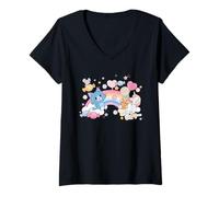 Femme Tom and Jerry Gokko Candy Party T-Shirt avec Col en V