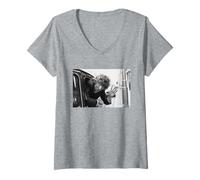 Femme Tom Baker Doctor Who Acteur en 1980 T-Shirt avec Col en V