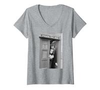 Femme Tom Baker Mary Tamm Doctor Who Romana Tardis 1978 T-Shirt avec Col en V