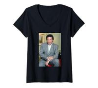 Femme Tom Jones, Chanteur de What's New Pussycat en 1991 T-Shirt avec Col en V