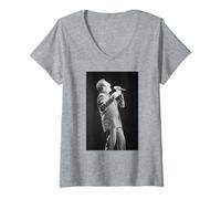 Femme Tom Jones Live Reload Era à Cardiff 1998 T-Shirt avec Col en V