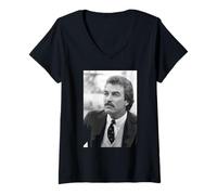 Femme Tom Selleck Thomas Magnum P.I. Acteur 1985 T-Shirt avec Col en V