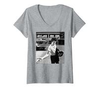 Femme Tom Waits Downtown Train Singer Photo par AJ Barratt T-Shirt avec Col en V