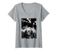 Femme Tom Waits Swordfishtrombones Singer par AJ Barratt T-Shirt avec Col en V
