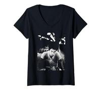 Femme Tom Waits Waltzing Matilda Singer par AJ Barratt T-Shirt avec Col en V