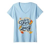 Femme Tomber pour Jésus, il ne quitte jamais la Foi chrétienne Jésus Amant T-Shirt avec Col en V