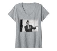 Femme Tommy Cooper Prop Comédien Magic Comedy Legend 1975 T-Shirt avec Col en V