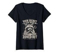 Femme Ton Secret Est en Sécurité avec Moi Parce Que J'étais en T-Shirt avec Col en V