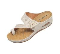 Femme Tongs d'été Confortable Compensées Sandale Plateforme Orthopédique Sandales Hallux Valgus de Plage à Bout Ouvert Flip Flops de Printemps et été Tong Compensees Femmes Confort Pantoufles