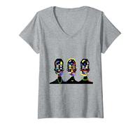 Femme Toni! Toni! Toné! - Visages colorés T-Shirt avec Col en V