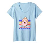 Femme Too Fat to Be Kidnapped (Funny Hamster) T-Shirt avec Col en V
