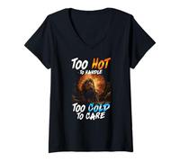 Femme Too Hot to Handle Too Cold to Care T-Shirt avec Col en V