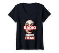 Femme Too Much Radio Not Enough Head Meme T-Shirt avec Col en V