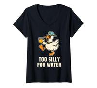 Femme Too Silly for Water Funny Silly Oie Lemon Stand Limonade T-Shirt avec Col en V