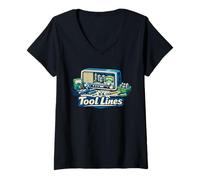 Femme Tool Lines Tube Radio Restorer T-Shirt avec Col en V