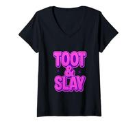 Femme Toot & Slay Funny Drag T-Shirt avec Col en V