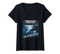 Femme Top Gun Retro Chrome The Need for Speed Action Movie T-Shirt avec Col en V