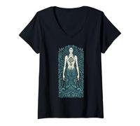 Femme Topielec Slavic Noyé Spirit Pagan Dark Myth Art T-Shirt avec Col en V
