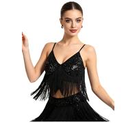Femme Tops De Danse Latine pour Femmes Top du Ventre Salsa Et Samba | Performance De Danse Du Ventre,Couleur Uni,Bretelles Ajustables En Spaghettis,Latine,Cours,Rave,Soirée Thème,Cha Cha