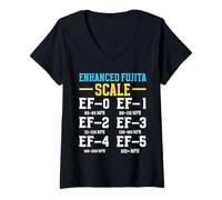 Femme Tornade améliorée Fujita Scale Tornado pour Enfants Retro Storm Chaser T-Shirt avec Col en V