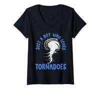Femme Tornado Birthday Boy Storm Chaser Boys Kids Weather T-Shirt avec Col en V